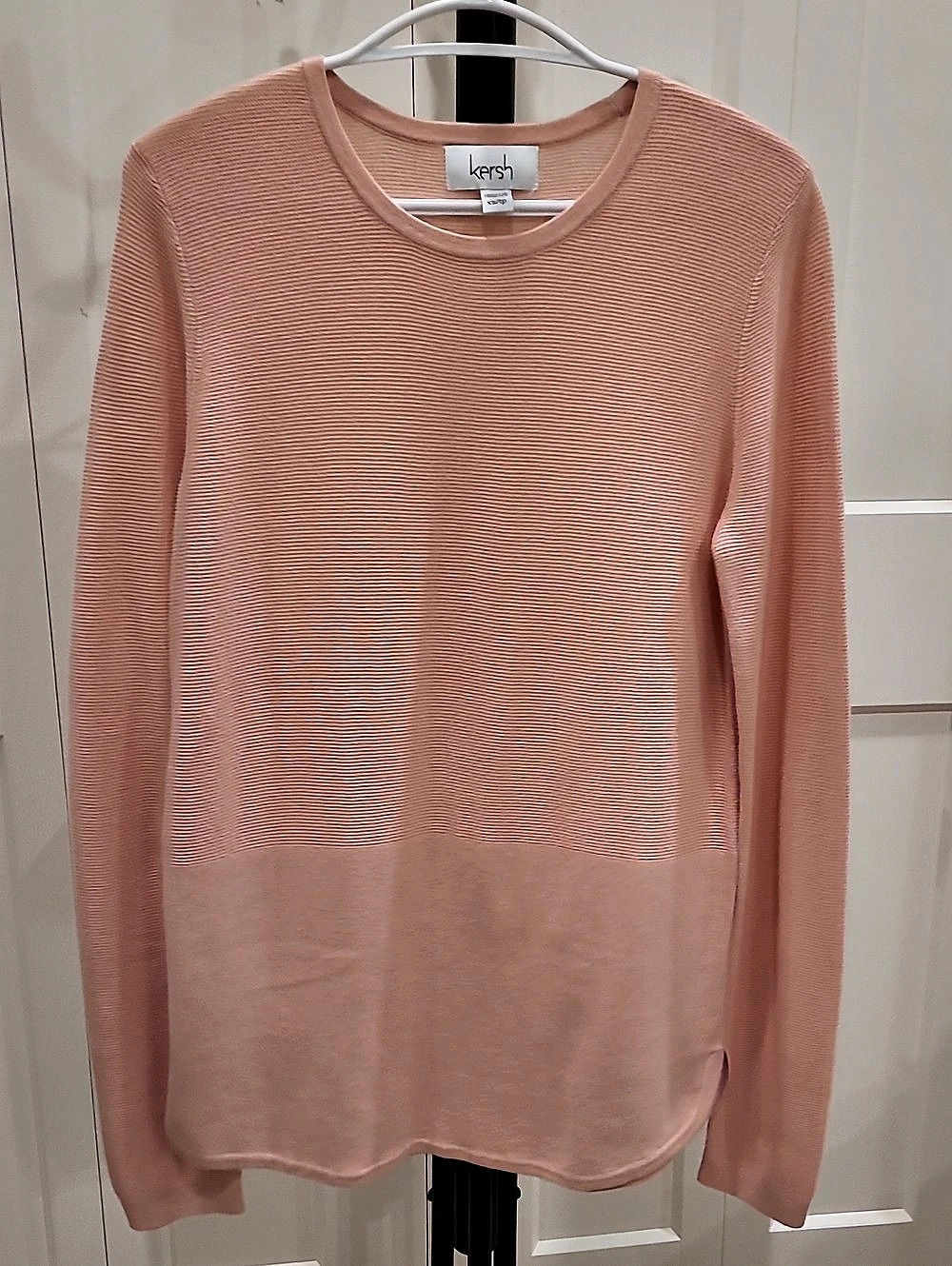 kersh Long Sleeve Textured Top in Pink Size XS